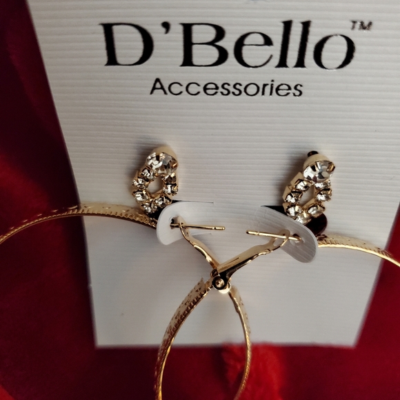 Jewelry Set 2-Pair D'Bello Earring Studs & Hoops - Picture 4 of 6